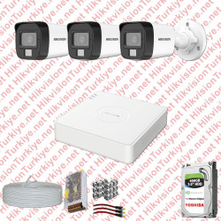 Hikvision 03 Kameralı Colorvu Hibrit Güvenlik Kamerası